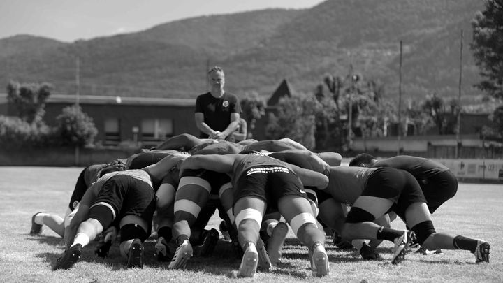 L'équipe de rugby du Stade Toulousain dans le documentaire "Le Stade" de Eric Hannezo et Matthieu Vollaire. (ERIC HANNEZO - MATTHIEU VOLLAIRE)