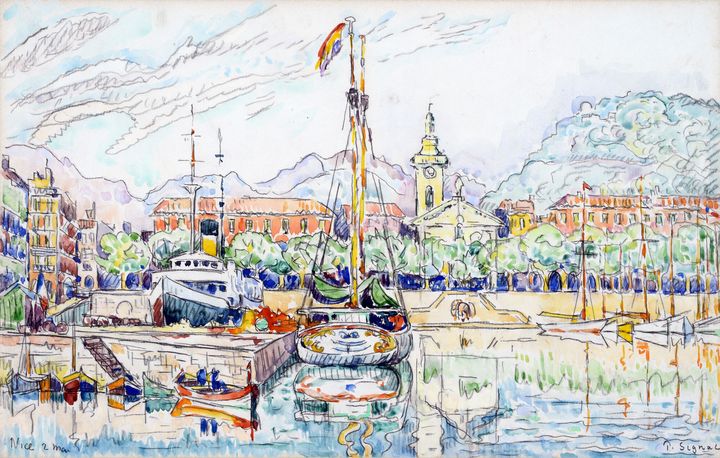 Paul Signac (1863–1935), "Nice, 2 mai 1931", Aquarelle et mine de plomb sur papier vergé&nbsp; (Collection particulière)