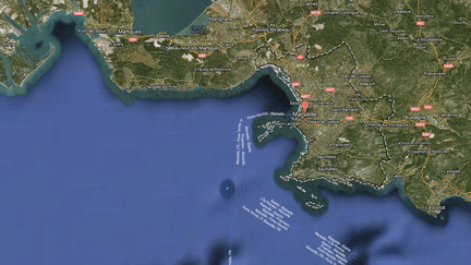 L'arsenal saisi au domicile d'un particulier &agrave; Marseille (Bouches-du-Rh&ocirc;ne) &eacute;tait compos&eacute; de grenades, de plusieurs types d'armes et d'importantes munitions. (GOOGLE MAPS / FRANCETV INFO)