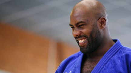 Le judoka double médaillé olympique Teddy Riner, à Le Mée-sur-Seine&nbsp;(Seine-et-Marne), le 16 avril 2018. (PHILIPPE MILLEREAU / DPPI MEDIA / AFP)