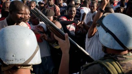 Des Casques bleus uruguayens à Port-au-Prince (archives) (AFP PHOTO - JEAN-PHILIPPE KSIAZEK)