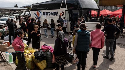 Refugees in Goris, Nagorno-Karabakh, September 30, 2023. (DIEGO HERRERA CARCEDO / AFP)