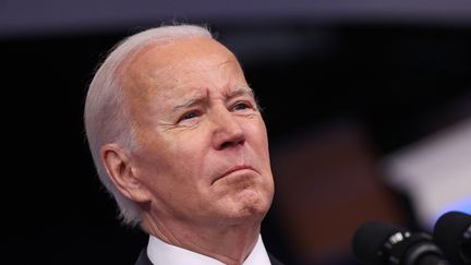 Joe Biden, le 12 janvier 2023, à Washington (Etats-Unis). (KEVIN DIETSCH / GETTY IMAGES NORTH AMERICA)