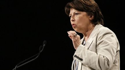 Martine Aubry à La Plaine Saint-Denis, le 29 mai 2010. (AFP/THOMAS COEX)