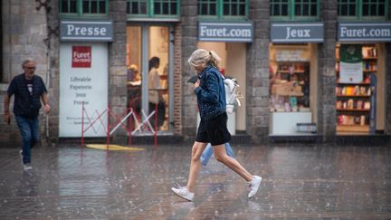 Les orages ont également touché la ville de Lille (Nord), mardi 20 juin 2023. (HELENE DECAESTECKER / MAXPPP)