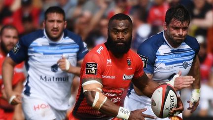 Semi Radradra, le 28 avril 2018 au Stade Mayol de Toulon. (BORIS HORVAT / AFP)