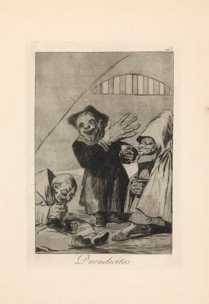 Francisco de Goya, Caprice n°49, "Gnomes", "Les Caprices", 1799
 (Collection privée, Madrid)