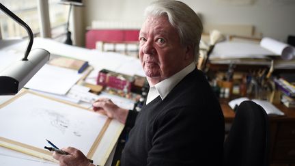 Jean-Jacques Sempé, co-auteur du Petit Nicolas, en 2015 à Paris.&nbsp; (STEPHANE DE SAKUTIN / AFP)