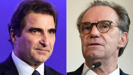 Le président des Républicains, Christian Jacob (à gauche), et le président LR de la région Paca, Renaud Muselier (à droite). (ALAIN JOCARD / AFP)