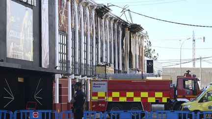 La discothèque à Murcie (Espagne) où un incendie est survenu, le 1er octobre 2023, tuant 13 personnes. (JOSE JORDAN / AFP)