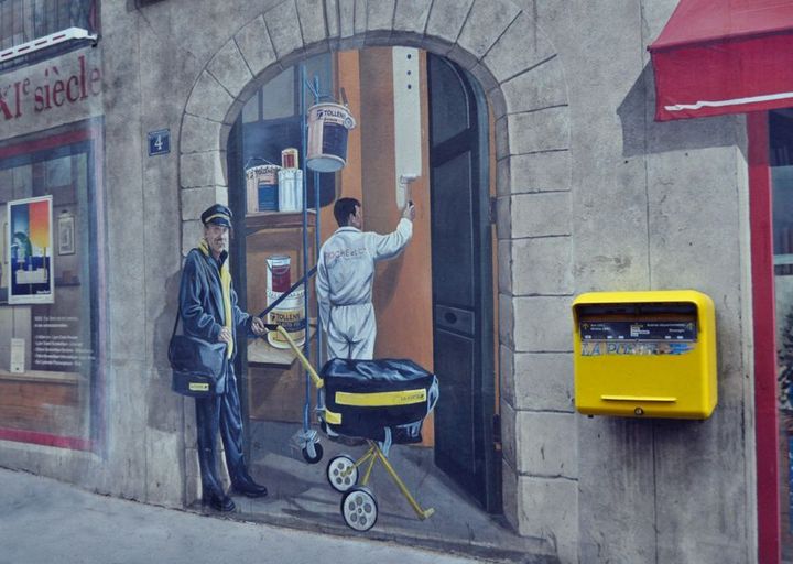 Bas de la fresque de la Bibliothèque de la Cité - Quai de la Pêcherie à Lyon
 (DR)