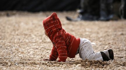 Un enfant dans le camp de réfugiés d'al-Hol, en Syrie, le 1er février 2017. (DELIL SOULEIMAN / AFP)