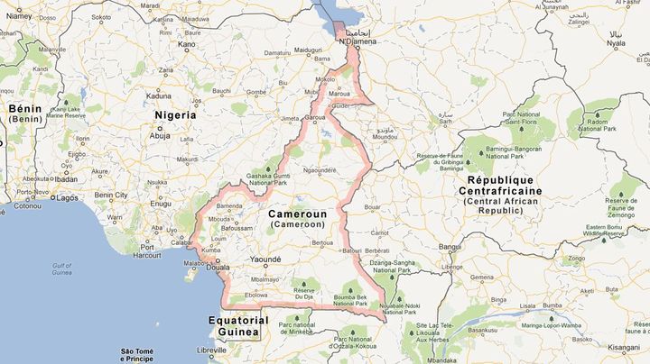 Cinq &agrave; sept ressortissants fran&ccedil;ais ont &eacute;t&eacute; enlev&eacute;s dans le nord du Cameroun, pr&egrave;s de la fronti&egrave;re avec le Nigeria, mardi 19 f&eacute;vrier. (GOOGLEMAPS / FRANCETV INFO)