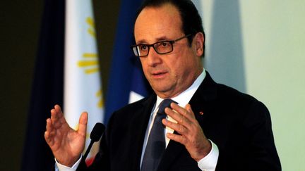 Fran&ccedil;ois Hollande, jeudi 26 f&eacute;vrier 2015 &agrave; Manille (Philippines). (JAY DIRECTO / AFP)