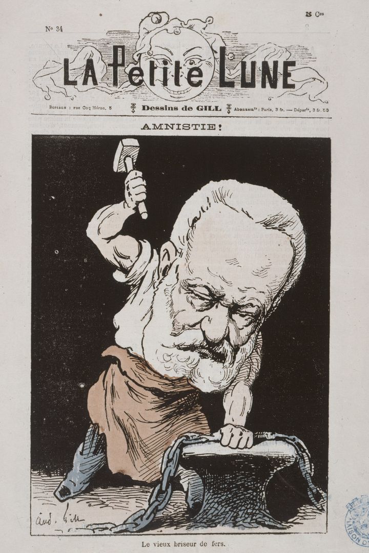 André Gill, Louis -Alexandre Gosset de Guines, dit, "Amnistie" , La Petite Lune, 28 février 1879.
 (@ Maisons de Victor Hugo/Roger-Viollet)