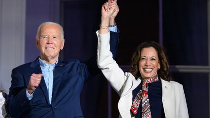 De Amerikaanse president Joe Biden en vice-president Kamala Harris op 4 juli 2024 in Washington. (Mandel Ngan/AFP)