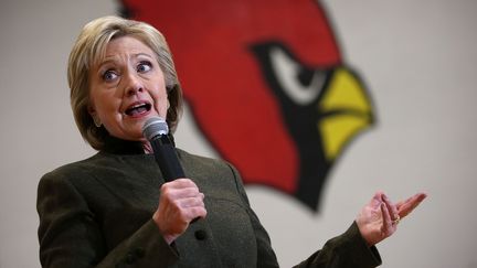 Hillary Clinton, candidate à la primaire du parti démocrate en vue de l'élection présidentielle de 2018 aux Etats-Unis, à Newton dans l'Iowa, jeudi 28 janvier 2016.&nbsp; (JUSTIN SULLIVAN / GETTY IMAGES NORTH AMERICA / AFP)