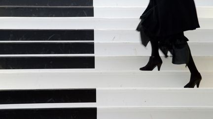 Un escalier transform&eacute; en piano g&eacute;ant &agrave; Rennes (Ille-et-Vilaine), le 7 f&eacute;vrier 2013. (DAMIEN MEYER / AFP)