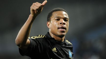 Lo&iuml;c R&eacute;my, le 1er f&eacute;vrier 2012 &agrave; Marseille (Bouches-du-Rh&ocirc;ne) lors du match de l'Olympique de Marseille contre Nice. (ANNE-CHRISTINE POUJOULAT / AFP)