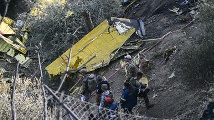 Deux personnes sont mortes dans le crash d'un bombardier d'eau en Grèce. (STRINGER / AFP)