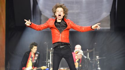 Le chanteur des Rolling Stones, Mick Jagger, le 22 juin 2018 lors d'un concert à Berlin. (TOBIAS SCHWARZ / AFP)