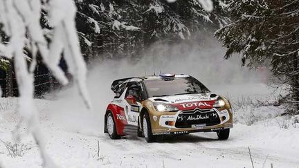 Sébastien Loeb sur le rallye de Suède