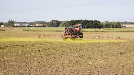 &nbsp; (Epandage de glyphosates sur des terres agricoles dans le Suffolk (Angleterre). © Getty)