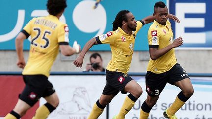 Jordan Ayew, décisif sur les deux buts, relance Sochaux pour le maintien. (FREDERICK FLORIN / AFP)