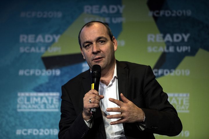 Laurent Berger lors de l'édition 2019 du Climate Finance Day, le 29 novembre 2019, à Paris. (CHRISTOPHE ARCHAMBAULT / AFP)