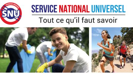 Capture d'écran de la bannière illustrant le site internet du Service national universel le 19 juin 2019. (SERVICE NATIONAL UNIVERSEL / JEUNES.GOUV.FR / MINISTERE DE L'EDUCATION NATIONALE)