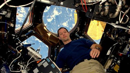 L'astronaute français Thomas Pesquet, à bord de la station spatiale internationale. (ESA/NASA)