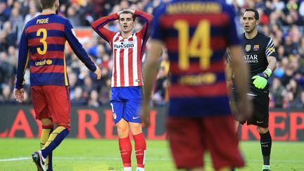 Antoine Griezmann (Atlético Madrid) face au Barça (PAU BARRENA / AFP)