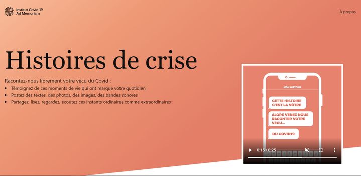 La plateforme "Histoires de crise".&nbsp; (HISTOIRES DE CRISE / CAPTURE D'ECRAN)