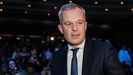 François de Rugy lors d'un meeting de campagne pour les européennes, à Paris, le 24 mai 2019. (KARINE PIERRE / HANS LUCAS / AFP)