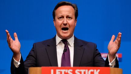 Le Premier ministre britannique, David Cameron, lors de son discours &agrave; Aberdeen, en Ecosse, le 15 septembre 2014. (BEN STANSALL / AFP)