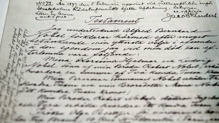 Le testament d'Alfred Nobel.
 (JESSICA GOW / TT NEWS AGENCY / AFP)