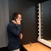 Florian Philippot dans les&nbsp;coulisses, lors du dernier meeting de la campagne présidentielle&nbsp;de Marine Le Pen, le 27 avril 2017, à Nice. (ALAIN ROBERT / SIPA)