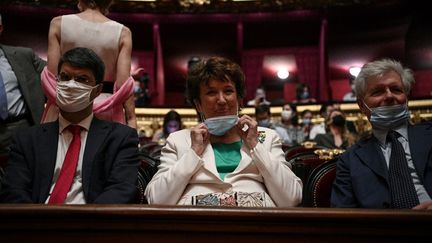 Roselyne Bachelot,&nbsp; au Palais Garnier le 13 juillet 2020, avant d'assister à un concert donné par l'Opéra de Paris au Palais Garnier pour les mécènes et les professionnels de santé impliqués dans la lutte contre la maladie Covid-19. (ANNE-CHRISTINE POUJOULAT / AFP)