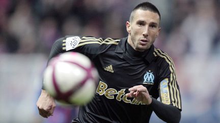 Le Marseillais Morgan Amalfitano va f&ecirc;ter sa premi&egrave;re s&eacute;lection en Equipe de France lors du maatch amical contre l'Allemagne le 29 f&eacute;vrier &agrave; Br&ecirc;me. (KENZO TRIBOUILLARD / AFP)