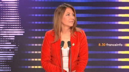 Sandra Regol, députée de la 1re circonscription du Bas-Rhin, vice-présidente du groupe Écologiste-Nupes à l'Assemblée nationale, invitée samedi 25 février du 8h30 franceinfo. (FRANCEINFO / RADIOFRANCE)