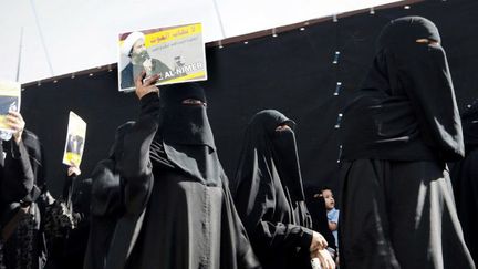 Arabie Saoudite, octobre 2014. Manifestation de chiites saoudiens contre la condamnation à la peine de mort du leader religieux Nimr al-Nim. (STR / AFP)