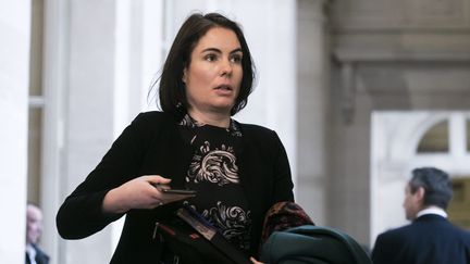 Olga Givernet dans la salle des quatre colonnes à l'Assemblée nationale, le 4 février 2020. (VINCENT ISORE / MAXPPP)