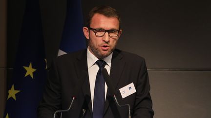 David Le Bars, au congrès du syndicat des commissaires de police le 4 avril 2018 à Levallois-Perret (Hauts-de-Seine) (LUDOVIC MARIN / AFP)