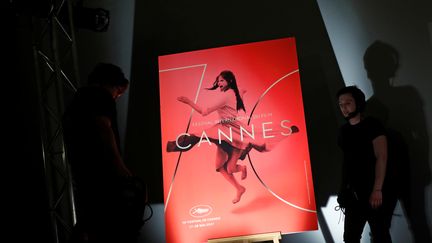 L'affiche du 70e festival de Cannes lors de l'annonce de la sélection officielle, le 13 avril 2017 à Paris. (PHILIPPE WOJAZER / X00303)