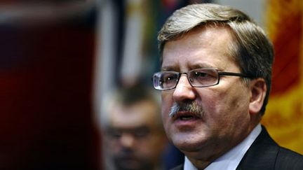 Le président polonais, Bronislaw Komorowski, au Musée de l'Holocauste, à Washington, le 8/12/10 (AFP/Jewel Samad)