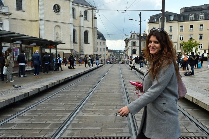 Marlène Schiappa au Mans, le 28 avril 2017. (JEAN-FRANCOIS MONIER / AFP)