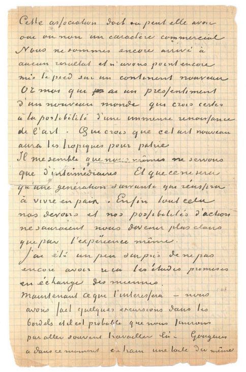 Van Gogh Vincent (1853-1890) Gauguin Paul (1848-1903) Lettre autographe signée adressée à Émile BERNARD [Arles 1er ou 2 novembre 1888], 4 pages in-8 à l’encre sur papier quadrillé. (Déchirures sans altération de texte). (MAISON DE VENTE DROUOT)