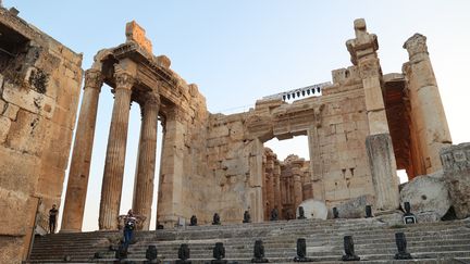 Inside the Temple of Bacchus in the site of Baalbeck, Lebanon, in July 2023. (ANWAR AMRO / AFP)