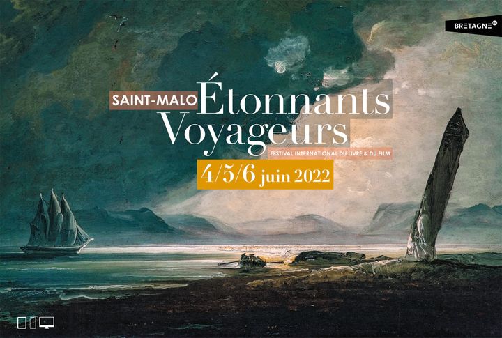 Poster of the 32nd edition of the Etonnants Voyageurs festival, 32nd edition, June 2022 (EV2022)