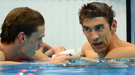 Yannick Agnel et Michael Phelps se sont vus en dehors des bassins (MARTIN BUREAU / AFP)